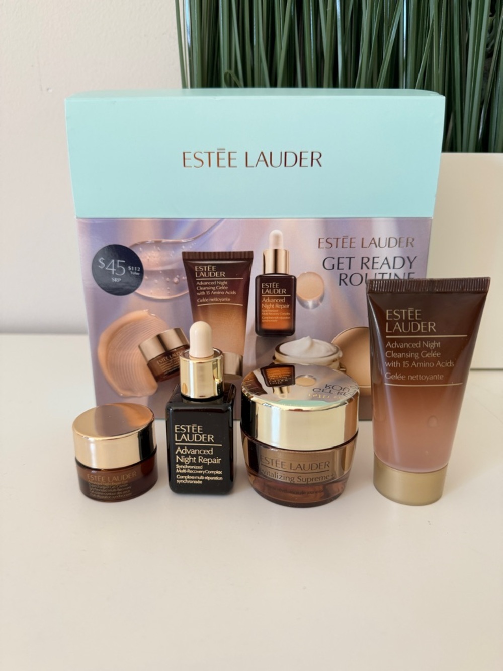 Estee Lauder Skincare Set in Aqua, Brown & Gold